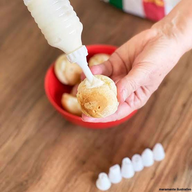 4 Kit Confeiteiro Decorador Bolo Com Aplicador 8 Bicos 