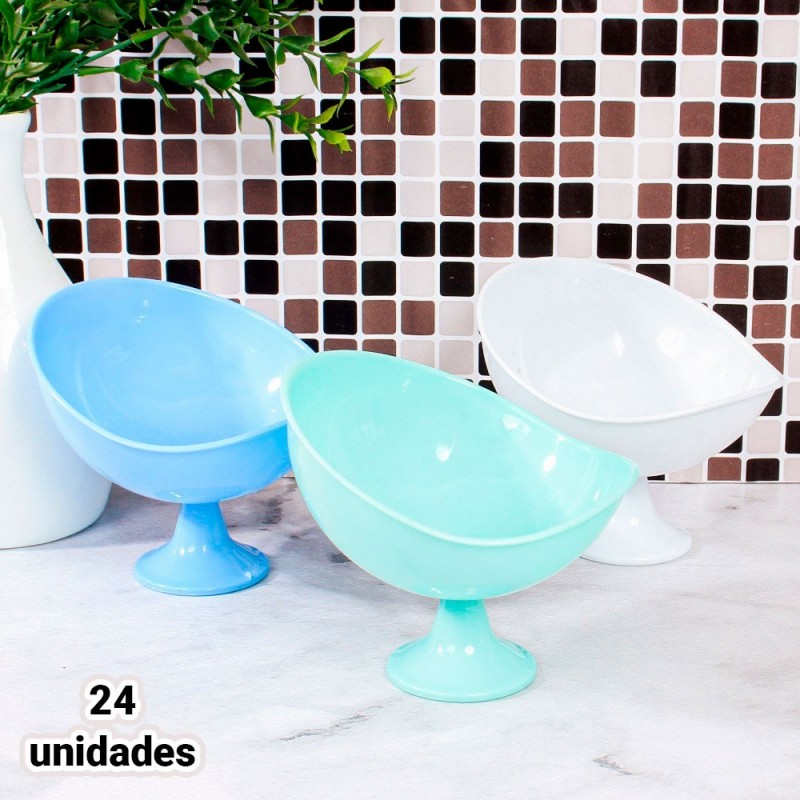 Kit 24 Taça Bomboniere Plástica Cores Variadas 270ml