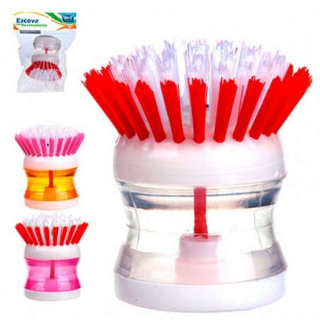 Kit 4 Escova Limpeza Geral Porta Detergente Dispenser 