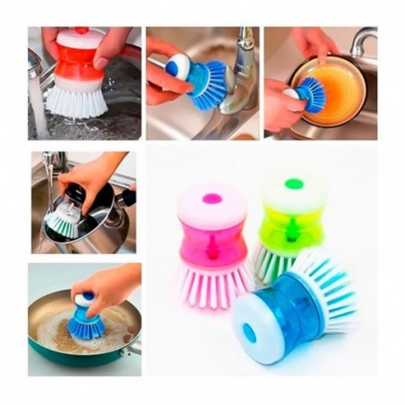 Kit 4 Escova Limpeza Geral Porta Detergente Dispenser 