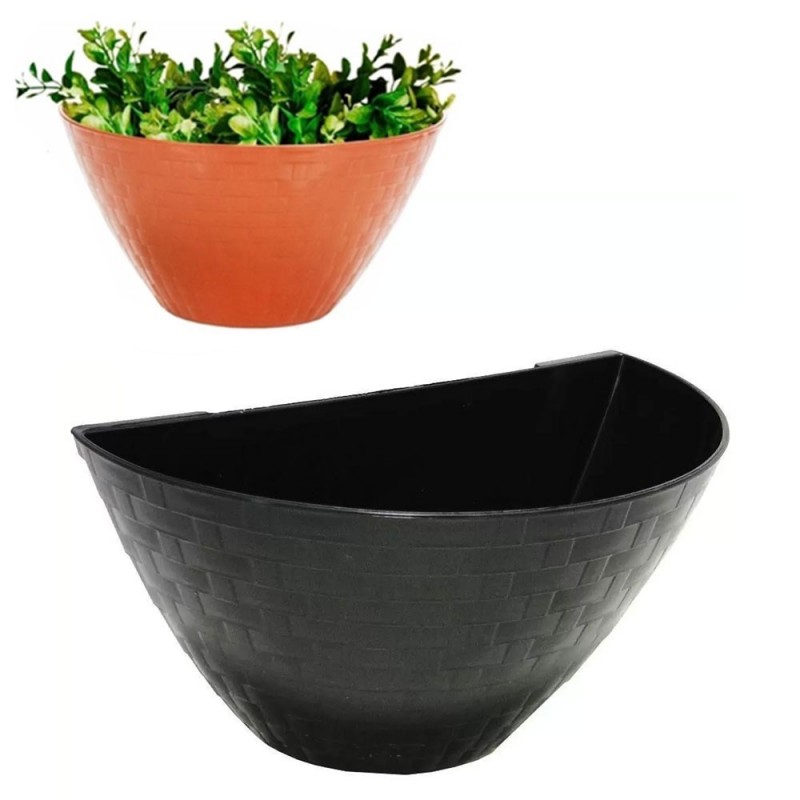 Vaso Floreira Meia Lua Rattan De Parede 3,3 Litros ErcaPlast