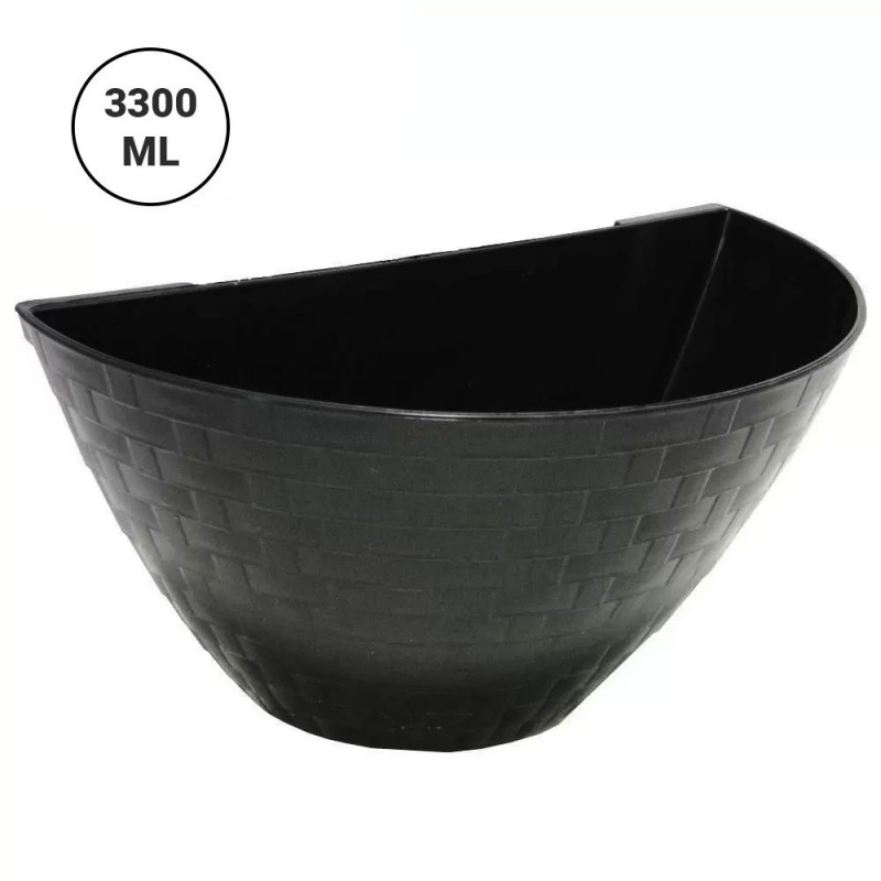 Vaso Floreira Meia Lua Rattan De Parede 3,3 Litros ErcaPlast