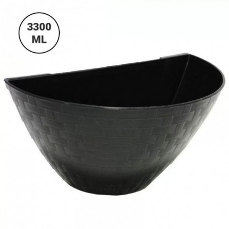 Vaso Floreira Meia Lua Rattan De Parede 3,3 Litros ErcaPlast