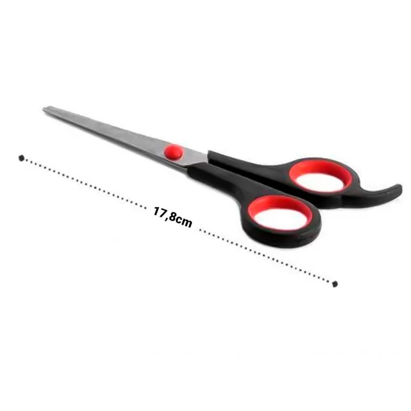 Kit 3 Tesoura Multiuso 7" Ponta Reta Cabo Plástico