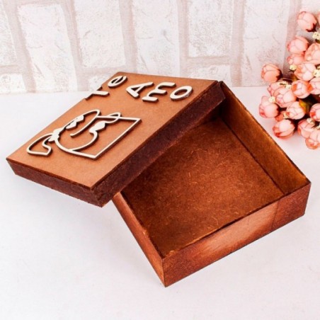 Kit 8 Caixa Presente Especial Namorados Te amo Madeira Bento Flork