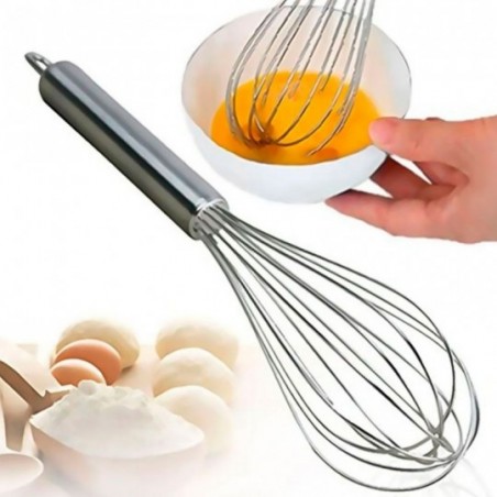 Kit 4 Batedor de Claras Fouet Manual Aço Inox 19 CM Atacado