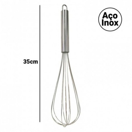 Kit 2 Fouet Batedor De Claras Manual Aço Inox Colorido