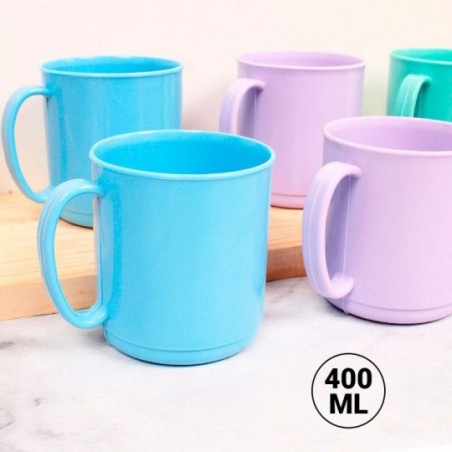 Kit 6 Canecas Plástica Infantil Cores Variadas 400ML