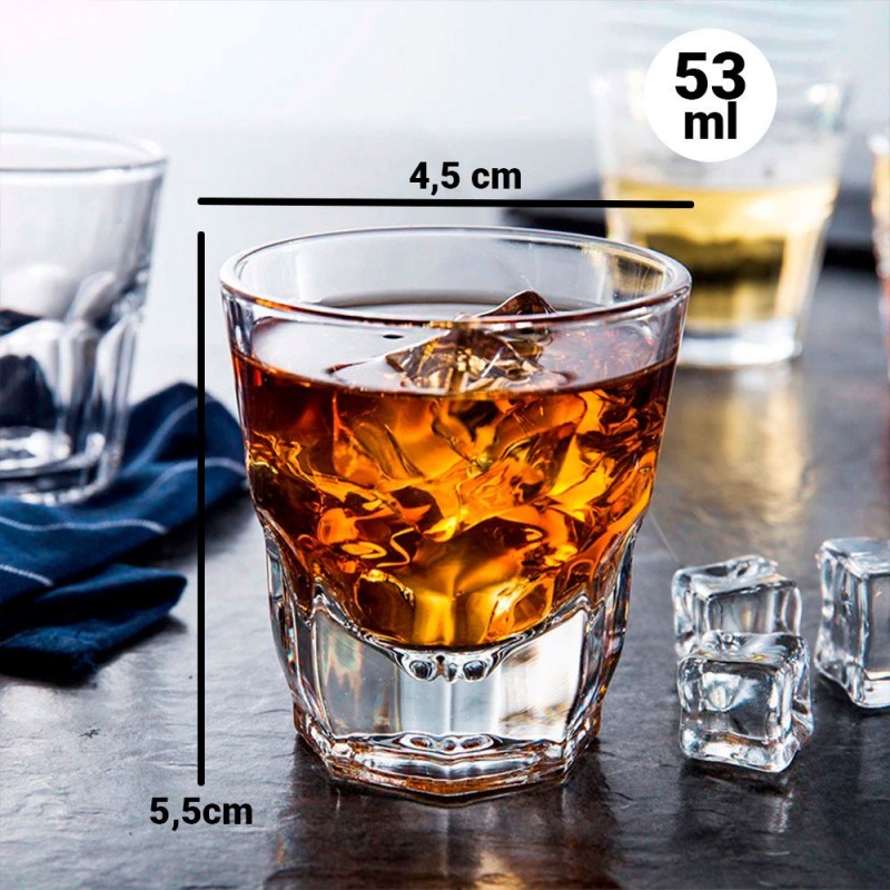 Kit 2 Conjunto Copo Shot P/Drink 53 ML 6 Peças Caixa Master