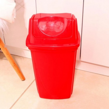 Kit 2 Lixeira Plástica Com Tampa Basculante Vermelha 9L
