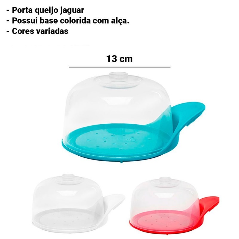 Kit 3 Queijeira Porta Queijo Tampa Plástico Jaguar Atacado