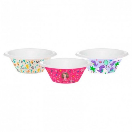 Kit 6 Tigelas Bowl Infantil Plástico Estampada 550ml Jaguar