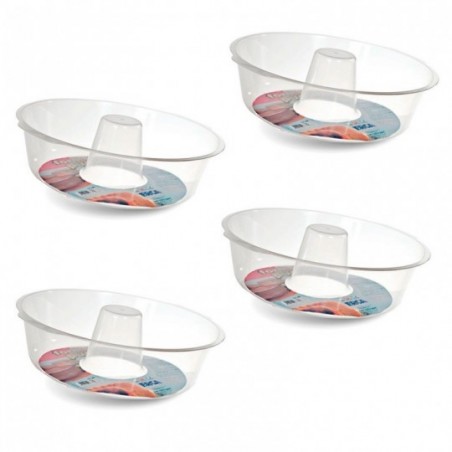 Kit 4 Formas de Pudim Plástica P/ Microondas 22 Cm Atacado