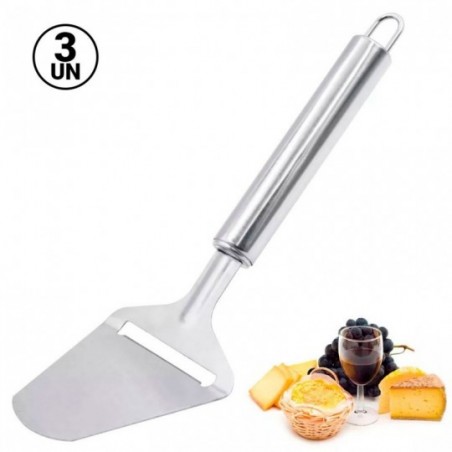 Kit 3 Plaina Cortador Queijo Fatiador Queijo Aço Inox 23 Cm