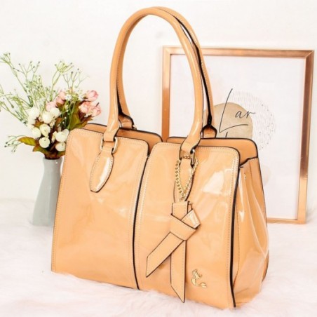 Bolsa Feminina Luxo Estruturada Totem Em Verniz