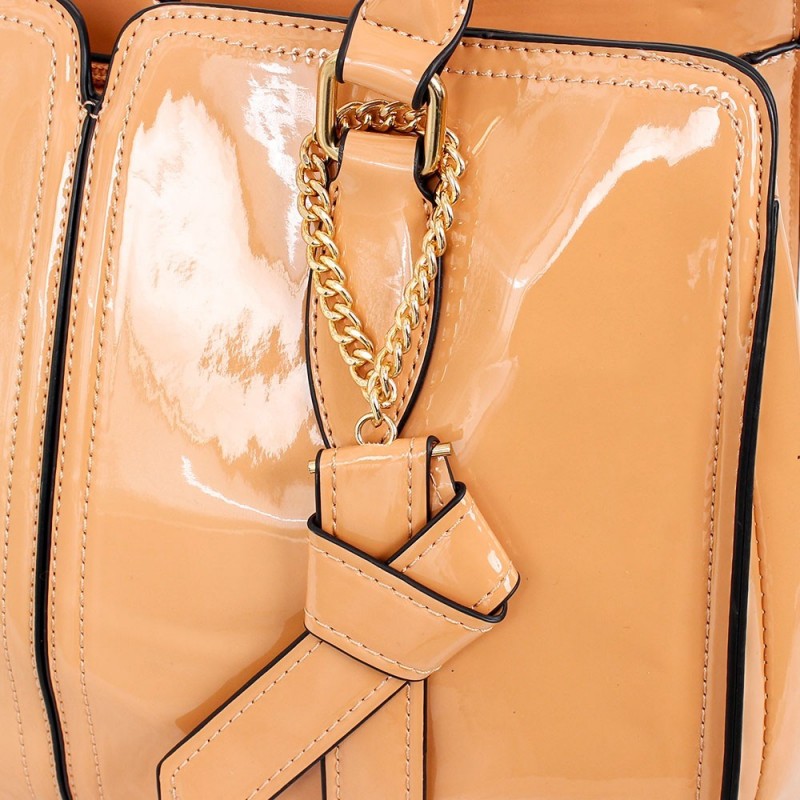 Bolsa Feminina Luxo Estruturada Totem Em Verniz