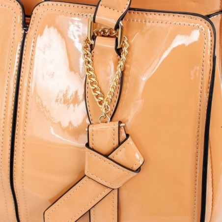 Bolsa Feminina Luxo Estruturada Totem Em Verniz
