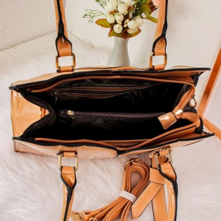 Bolsa Feminina Luxo Estruturada Totem Em Verniz