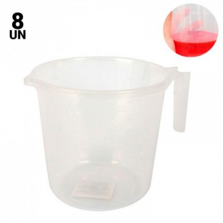 Kit 8 Jarras Graduada Medidas Dosadoras 600 Ml Atacado