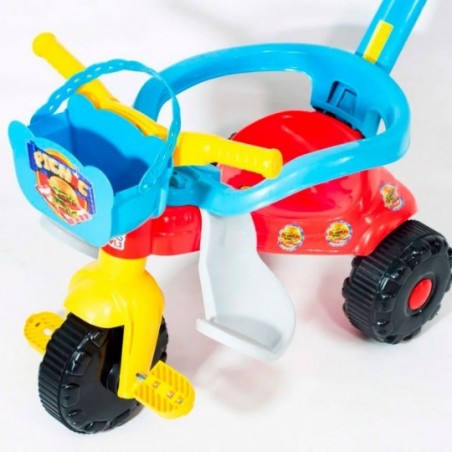 Triciclo Passeio Velotrol Infantil Meninos Picniz Azul Com Aro