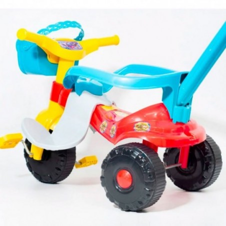 Triciclo Passeio Velotrol Infantil Meninos Picniz Azul Com Aro