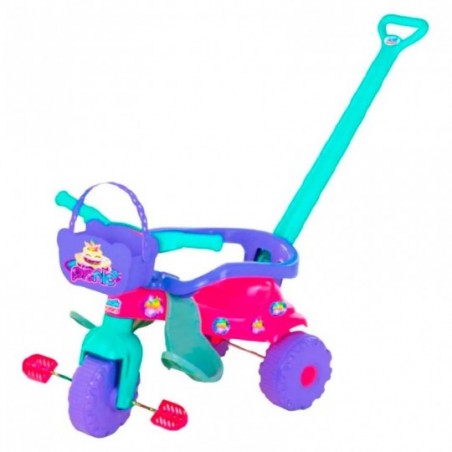 Triciclo Passeio Velotrol Infantil Meninos Picniz Rosa Com Aro