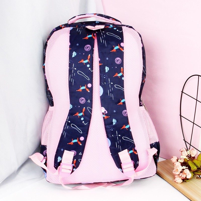 Mochila Feminina Escolar Universitária Estampada C/Bolsos