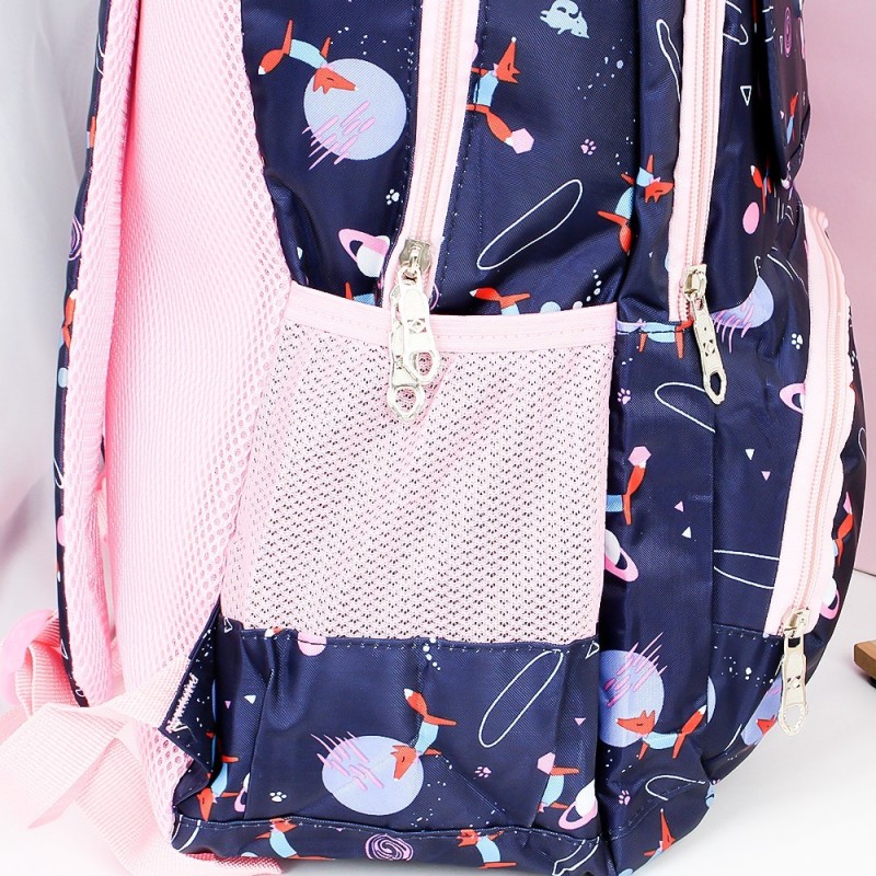 Mochila Feminina Escolar Universitária Estampada C/Bolsos