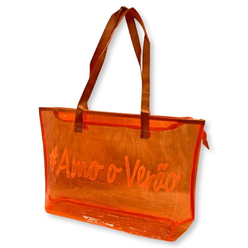 Bolsa Sacola Feminina De Praia Com Necessaire Amo O Verão