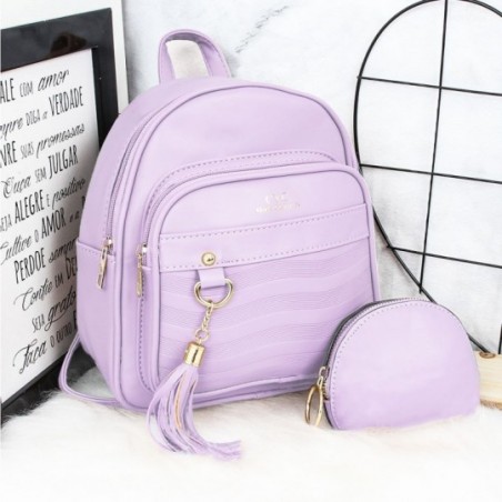 Mini Mochila Feminina Com Bolsos + Porta Moedas Para Revenda