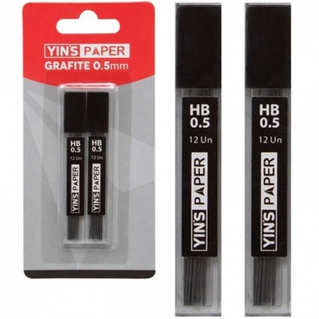 8 Kits 2 Tubos De Grafites HB 0.5mm Escolar Revenda