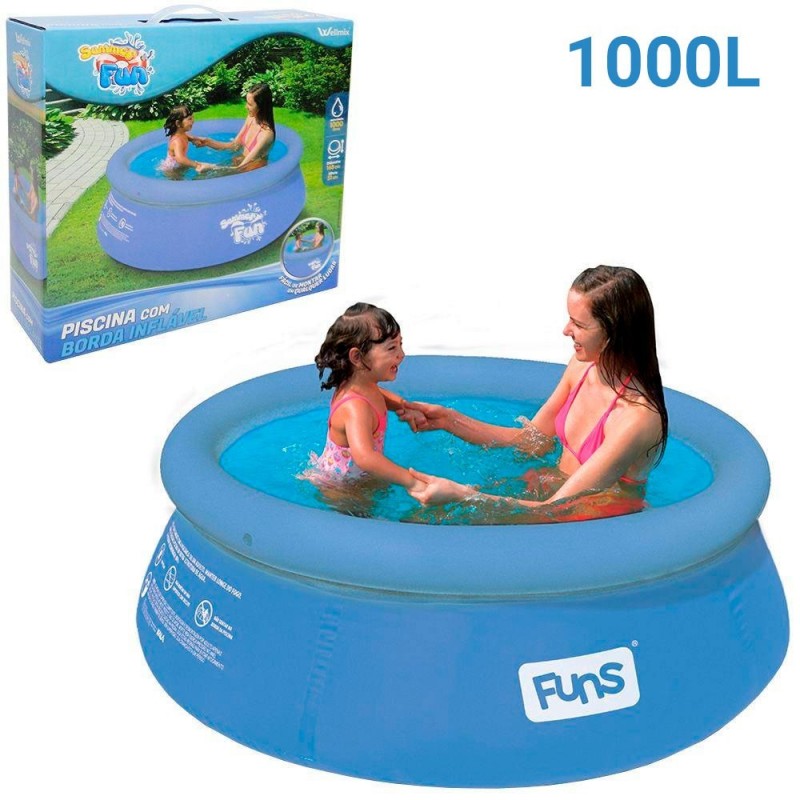 Piscina 1000 Litros Com Borda Inflável Summer Fun