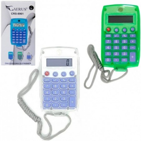 Kit 2 Calculadoras Eletrônica Caerus De Bolso Com Cordão