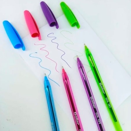 Kit 12 Canetas Coloridas Esferográfica 1.0mm Atacado