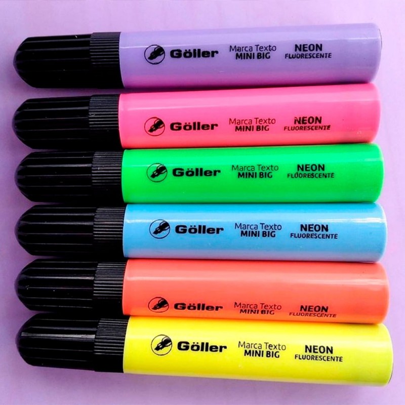 Kit 2 Mini Big Marca Texto Neon Fluorescente 6 Cores