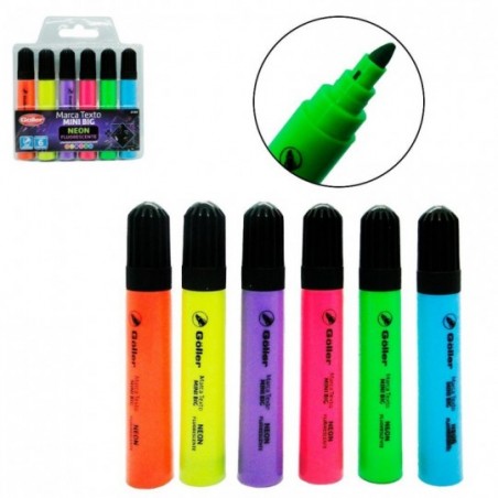 Kit 2 Mini Big Marca Texto Neon Fluorescente 6 Cores