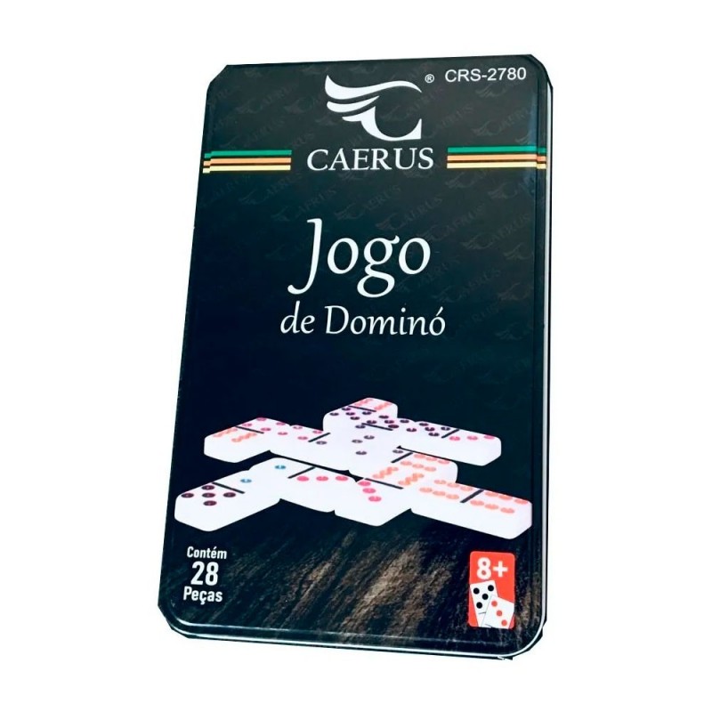 Jogo De Dominó 28 Peças Com Estojo Caerus