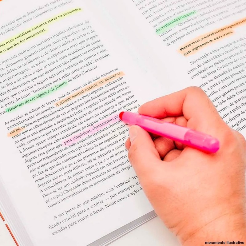 Kit Marcador de Texto Neon Marker Rosa