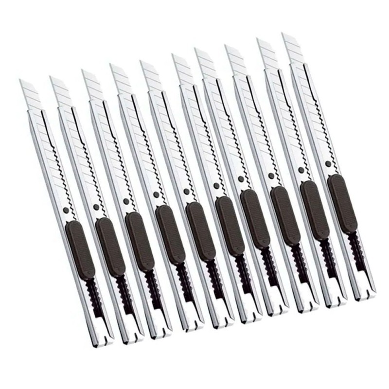 Kit 10 Estiletes Multiuso Lâmina Estreita de Metal Atacado