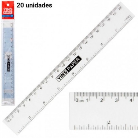 Kit 20 Réguas Plásticas 20cm No Atacado