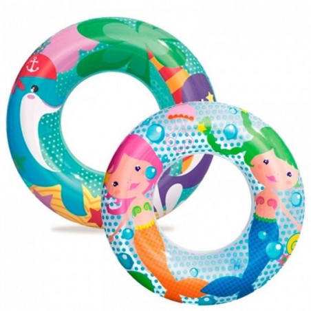 Kit 2 Bóias Infantil Circular Inflável Estampas Fundo Do Mar