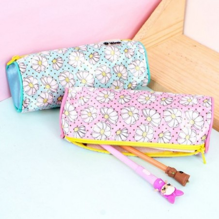 Kit 2 Estojos Escolar Estampa Flores Feminino