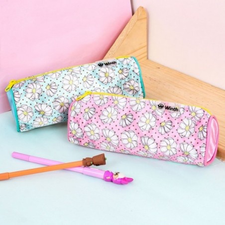 Kit 2 Estojos Escolar Estampa Flores Feminino