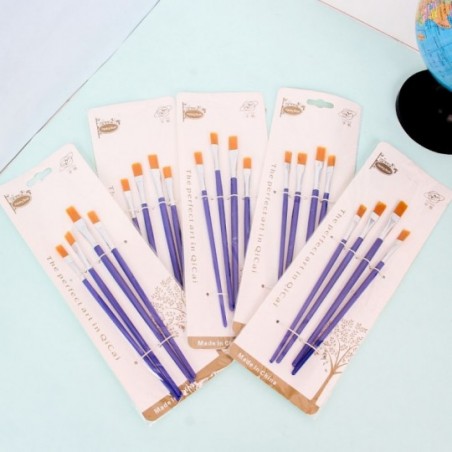 Kit 5 Pincéis Artístico Ponta Reta 4 Peças