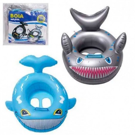 Boia Inflável Infantil Piscina Baleia Tubarão 75cm Grande