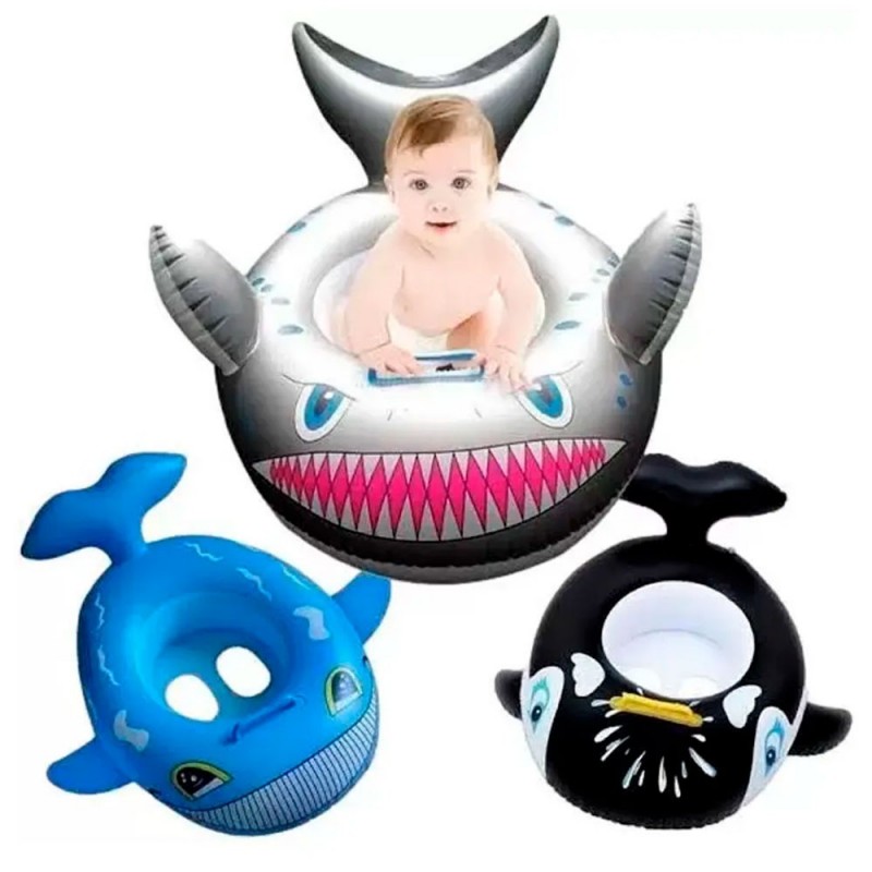 Boia Inflável Infantil Piscina Baleia Tubarão 75cm Grande