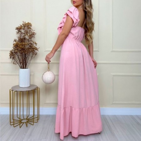 Vestidos Longo Luxo Com Babado Feminino De Festa