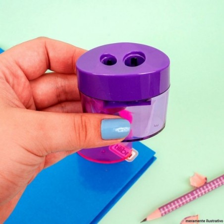 Kit 6 Apontador Duplo Escolar Cores Variadas Leo e Leo