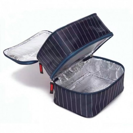 Bolsa Térmica Quadrada Listrado Lancheira Unissex