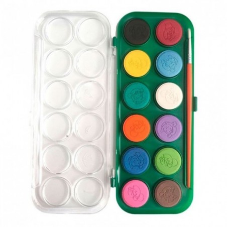 Kit 2 Conjuntos de Aquarela 12 Cores Com Pincel Leo & Leo